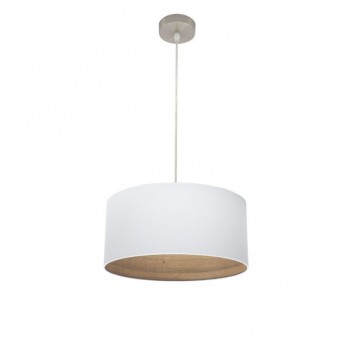 Distribuidor - Lâmpadas Diversas | Colgantes Moderno | COLGANTE TATIANA 1XE27 NIQUEL/BLANCO-MAD.CLARA REGX40X40 CM Ref: 189194085